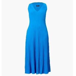 ME AND EM
Womens Aqua Twisted-strap Ribbed-texture Knitted Midi Dress